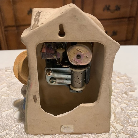 Vintage Angelus Clockwork Music Box Turning Water Wheel Plays Love Me Tender - Picture 4 of 6